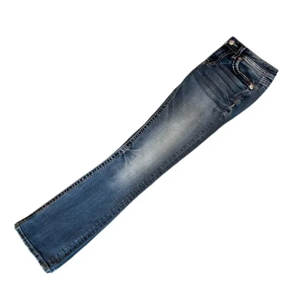 Miss Me Blue Boot Cut Jeans with Star Design - Picture 4 of 15